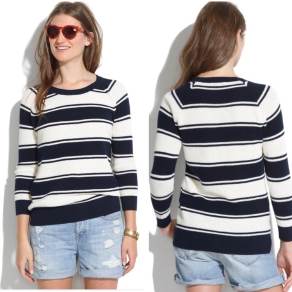 Madewell Bridgeview Pullover in Stripe Sz Medium